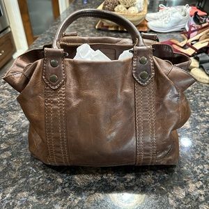 FRYE Melissa dark brown leather tote with dust bag